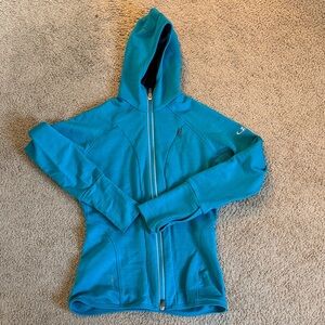 Icebreaker Teal Branded Zip Pull Hoodie merino wool